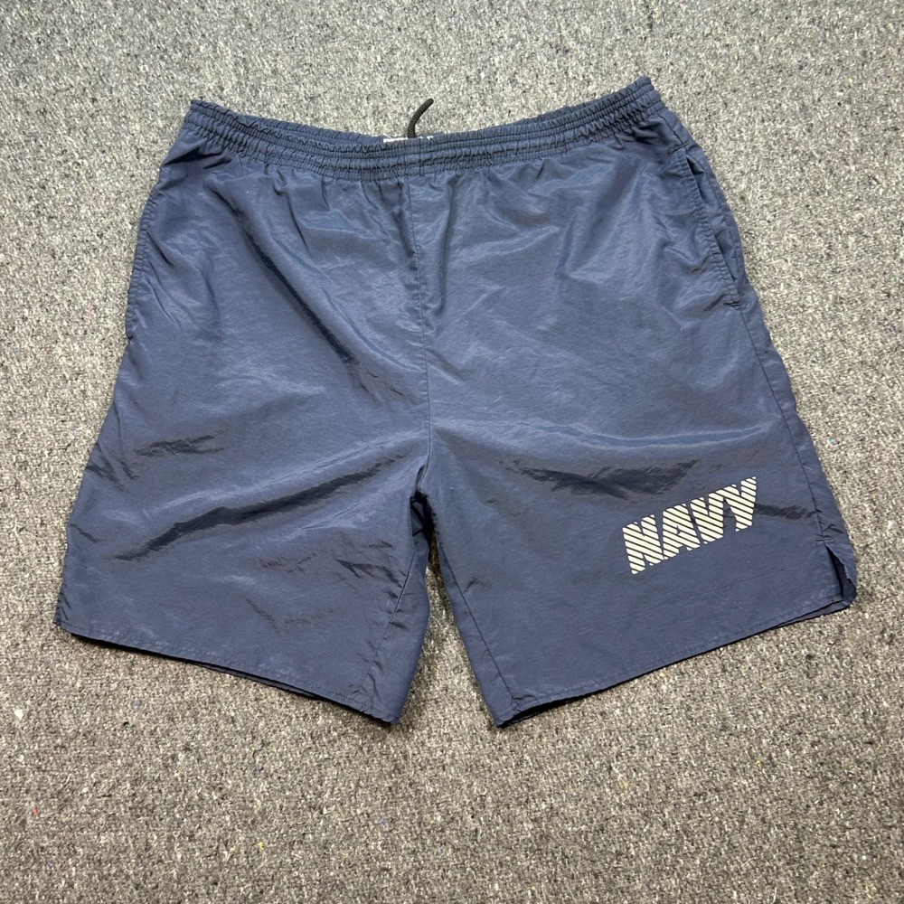 Soffe US Navy Training Shorts Medium M Mens Blue Military PT Nylon Athletic Snag